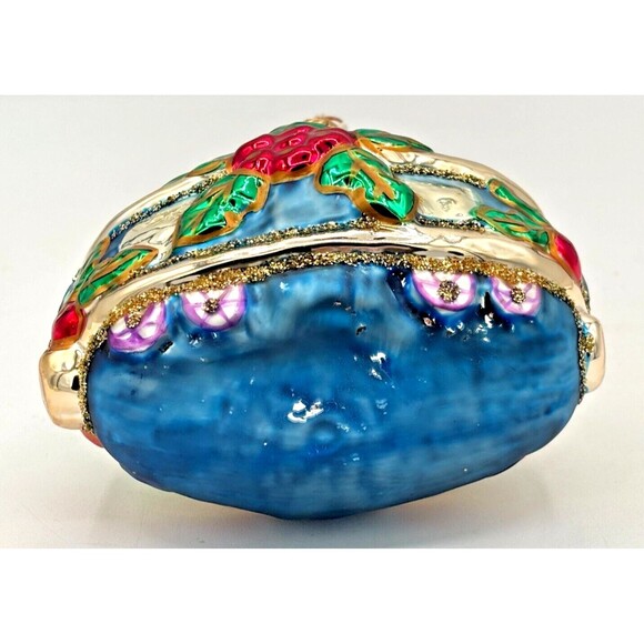 Henri Bendel Mercury Glass Ornament Poland Christmas Holly Berries Leaves HTF BL - Picture 16 of 16